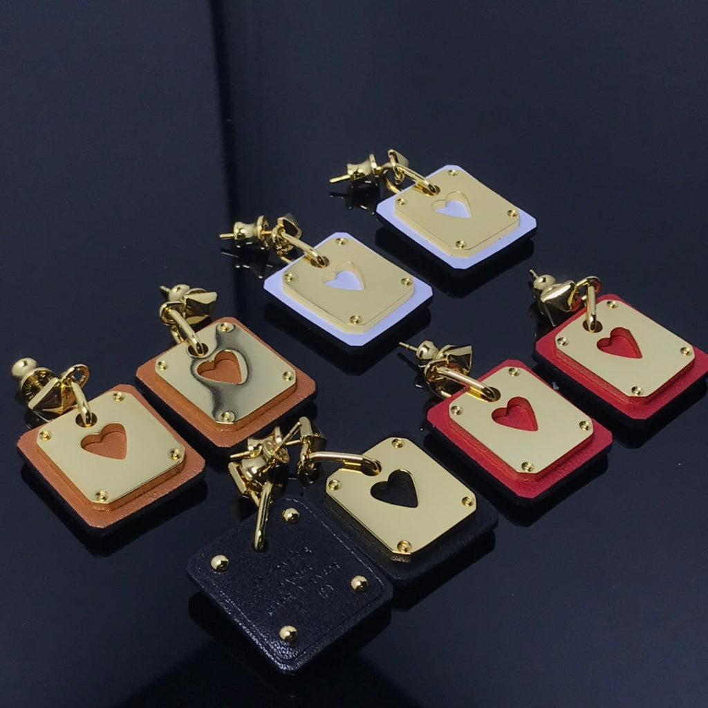 Hermes As De Celine Red Earrings