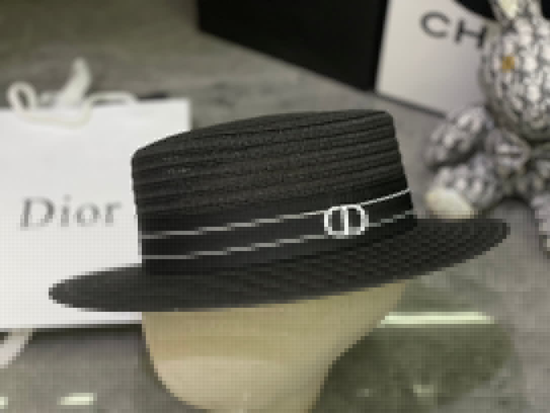 Dior Linen Flat Cap - Black / White